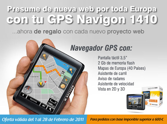Navegador GPS de regalo incluido en tu web
