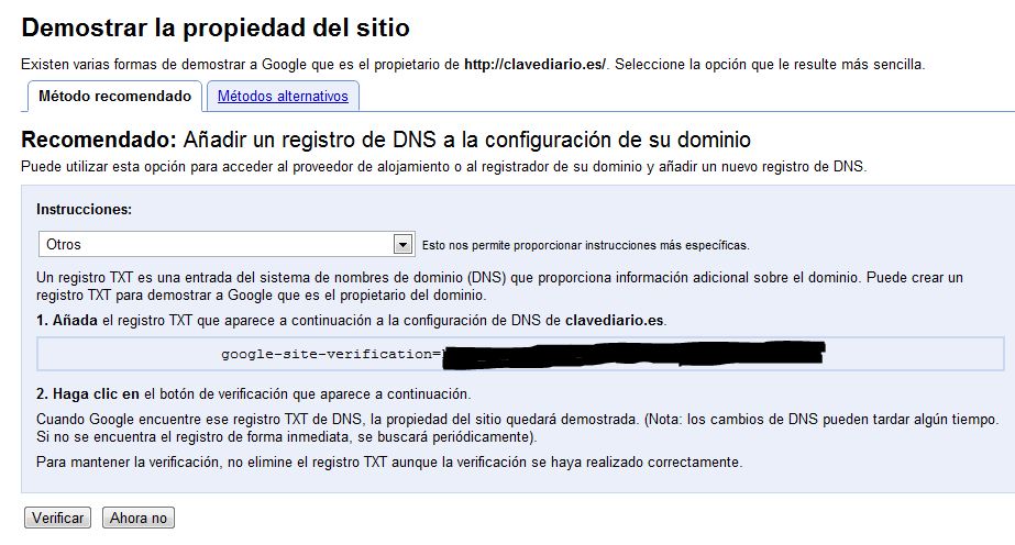 Nuevo registro DNS